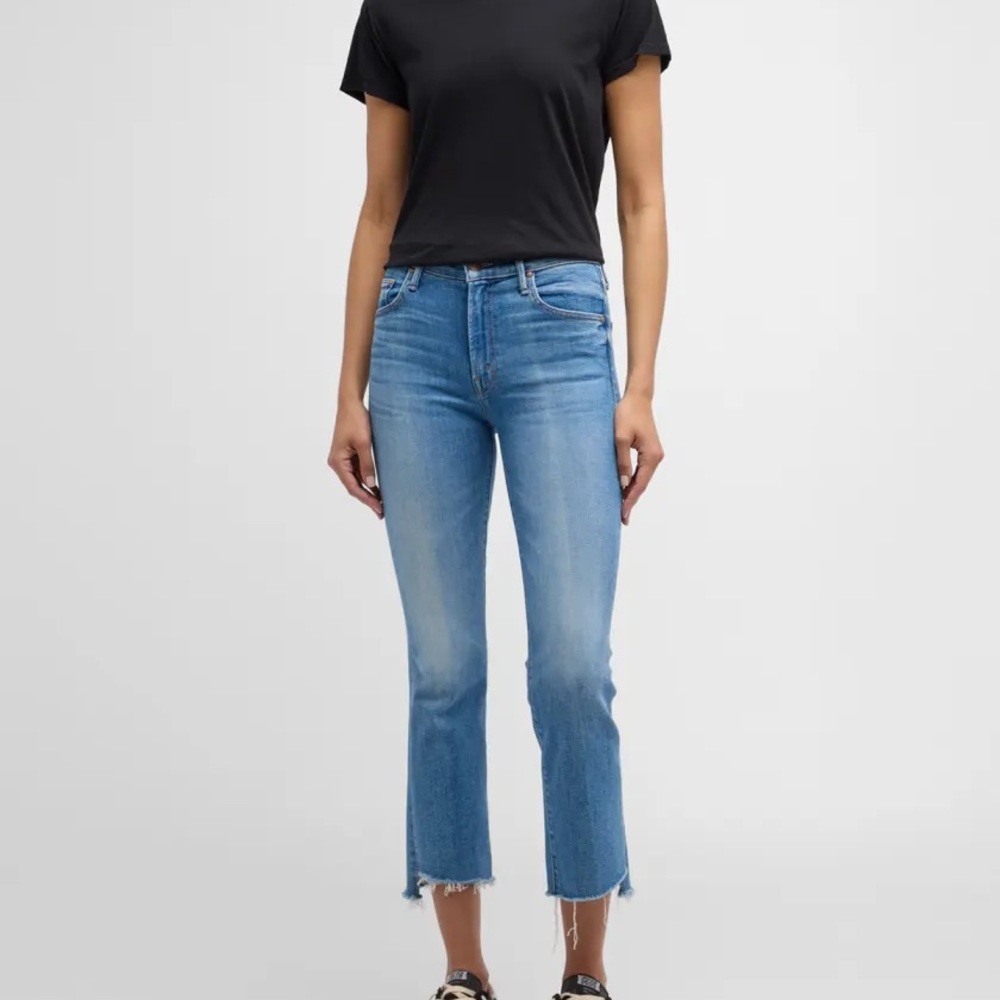 Mother Insider Insider Crop Step Fray Jeans (color- Not Rough Enough)